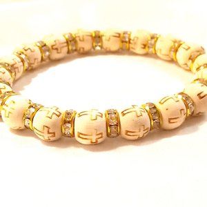 Inked Wooden Cross Minimalist Bracelet